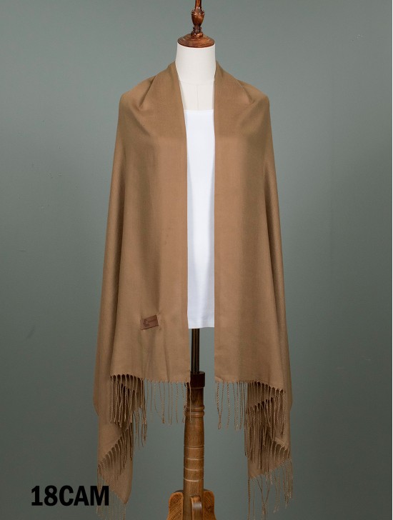 Solid Color Shawl Scarf W/ Tassels